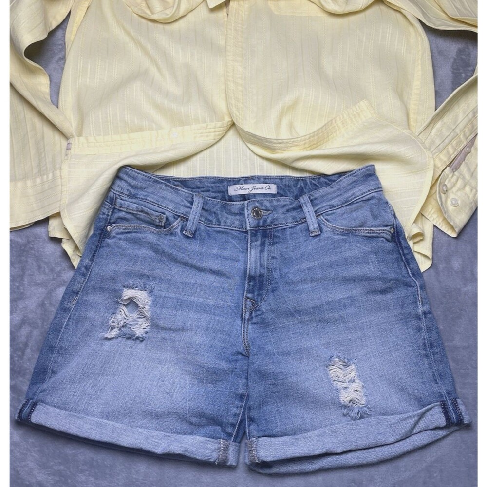 Mavi womens jeans distressed shorts sz 25 cuffed summer party festival outdoors